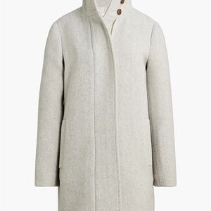 NWT! J Crew City Coat With Button Neck
